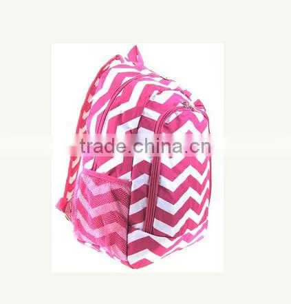 Girls Zig Zag Personalized Chevron Canvas Backpack Monogrammed photo-2