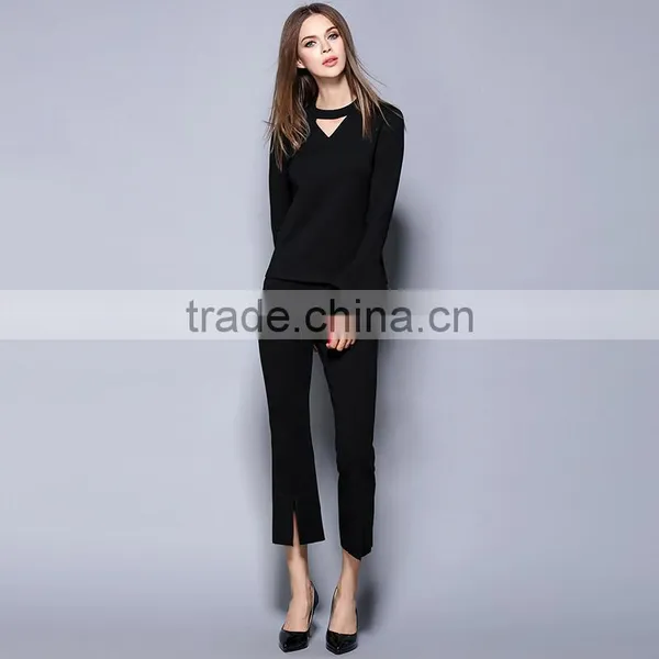 The New Style Two Pieces Women Autumn Casual Suit Blouse & Pant Plus Size Woman Suit photo-2