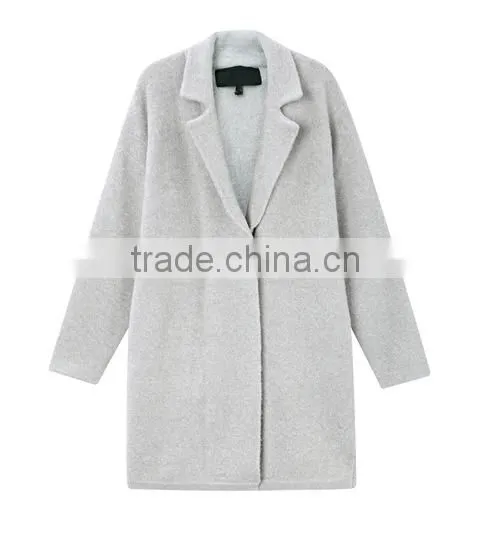 2018 Latest Fashion Lapel Collar Button Down Woolen Cardigan for Woman photo-2