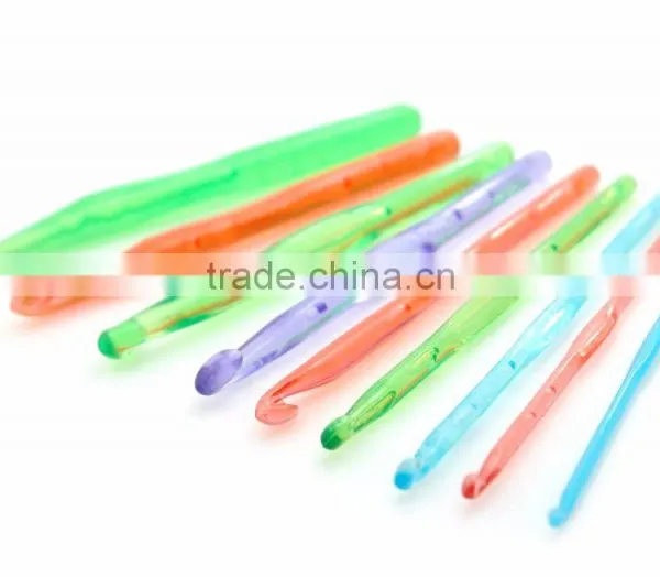 Charmkey Fresh Colorful Needlework Plastic Knitting Set 9pcs Corchet Hook Set Price Cheap photo-2