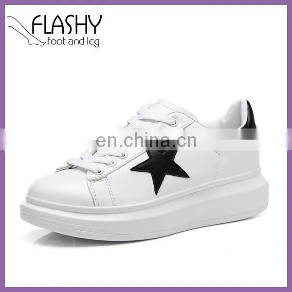 Wholesale Women High Heel Sneakers Lady Lace up Casual Shoes photo-2