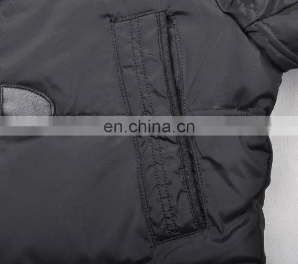 Fashion Mens Winter Fur Hood Cow Buckle Down Padded lo photo-5
