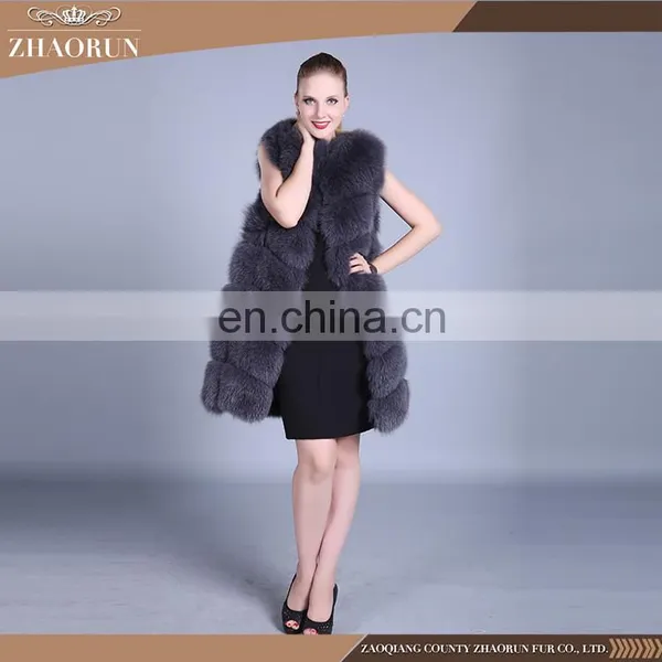 Wholesale China Garment Fox Fur Vest / Dyed Fox Fur Vest And Coat photo-5
