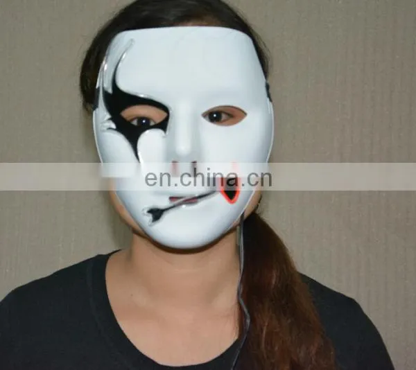 2016 New Design Cosplay Male V Vendetta Flash El Wire Led Glowing Mask