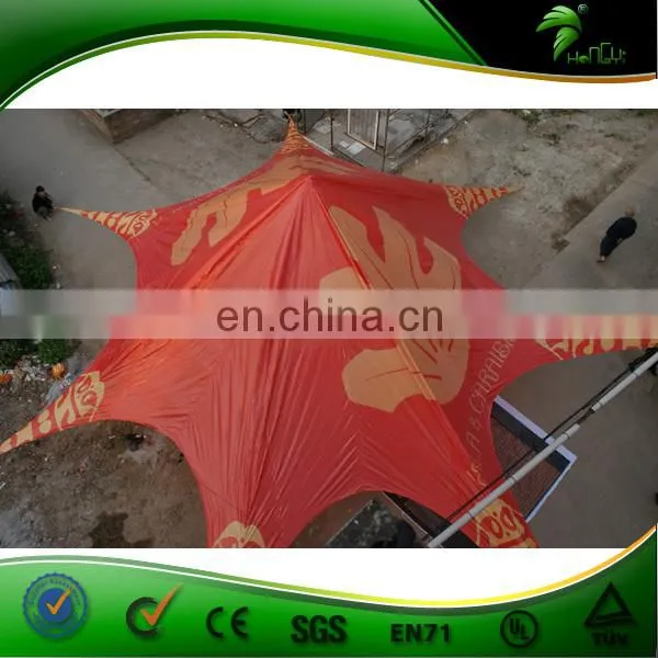 Hot Sale 12m Red Logo Printing Outdoor Event Star Shape Shade Tent With High Quality