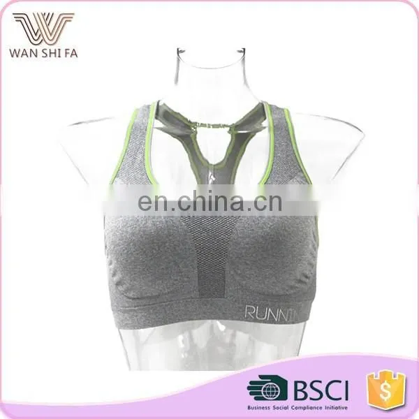 Comfortable Close-fitting Nylon Breathable Pure Color High Impact Sports Bra