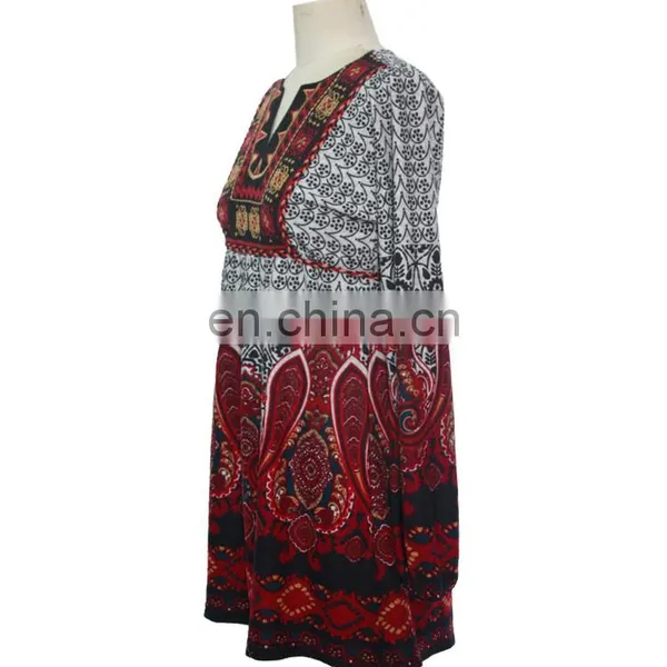 2017 Mid-age Women Paisley Ethnic Print Brushed Tunic Guangzhou Supplier photo-2