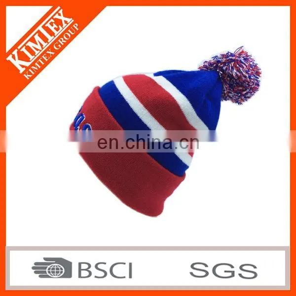 Wholesale Custom Acrylic 3d Embroidery Knitted Pom Hat photo-4