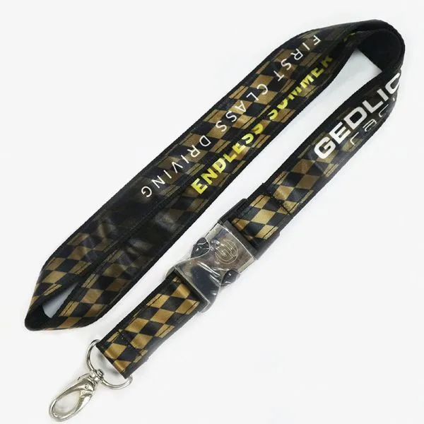 Top Quality Fashion Polyester Custom Logo Double Layer Satin Lanyard Polyester Lanyard With Sublimation Satin Lanyard photo-2