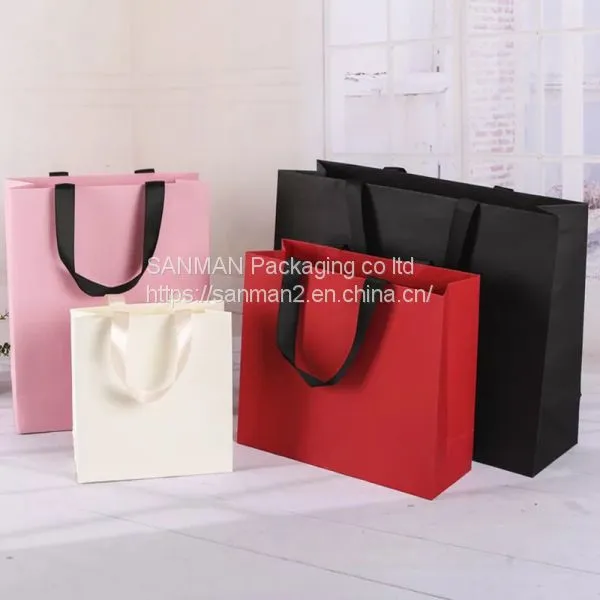 Wholesale Custom Paper Packing Pink Woman Bag With Rope photo-3