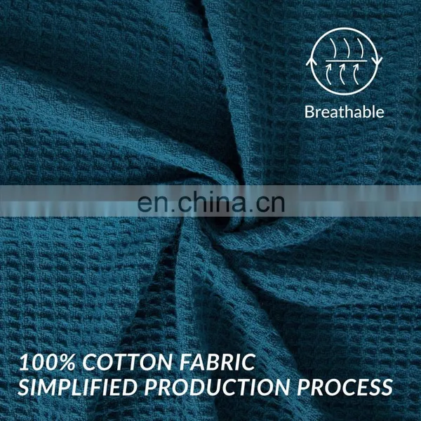 Personalized Sensory 90x90 100% Cotton Navy Blue-colored Waffle Blanket photo-4