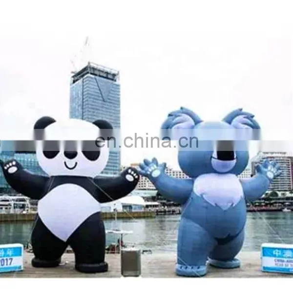 Outdoor Inflatable Panda Model With LED Light , Inflatable Panda Cartoon Character For Attracting People ,Advertising photo-2