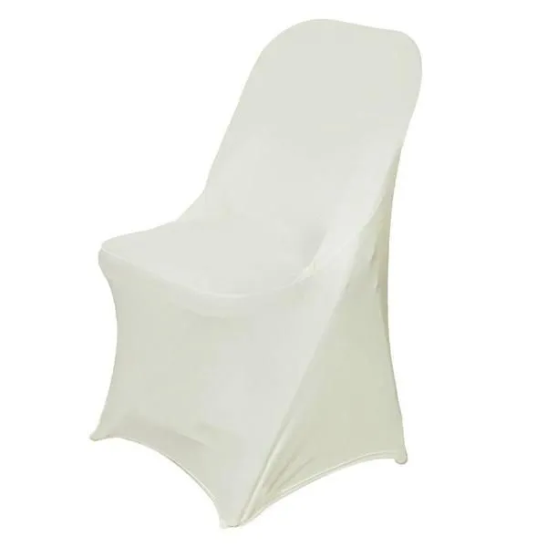Black Elastic Stretch Spandex Folding Chair Cover for Wedding Party Dining Event Restaurant photo-2
