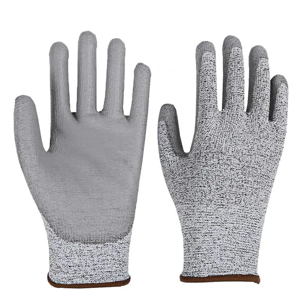 Cut Resistant Level 5 UHMWPE Anti Cut Gloves Cut Resistance Gloves PU Palm Coated Cut Proof Gloves photo-4