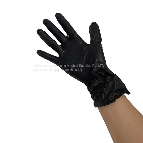Wholesale Blue/black Pvc Nitrile Blend Exam Safety Gloves