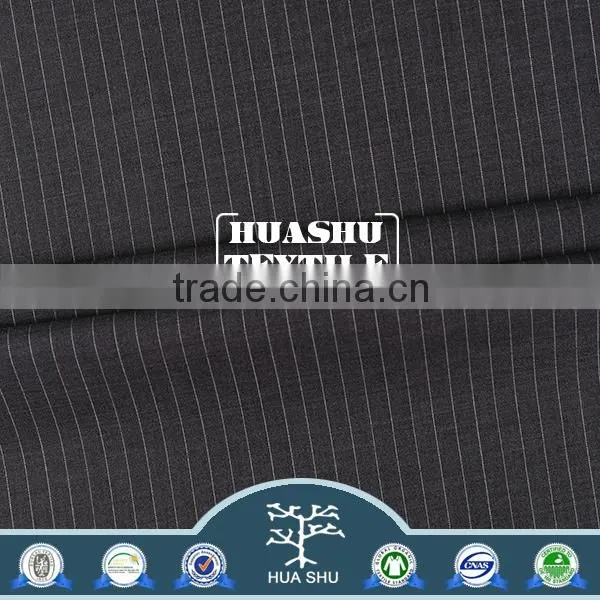 Best Selling Latest Style AZO-free TR Lamb Wool Pinstripe Suit Fabric Quality Choice