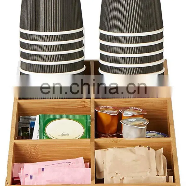 Bamboo Coffee Capsule Storage Box Disposable Paper Cup Storage Rack Tea Sugar Bag Finishing Box Home Storage & Organization photo-3