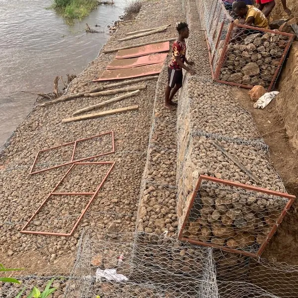 Galvanized Gabion Net for Flood Prevention and Shore Fixation Factory Direct photo-6