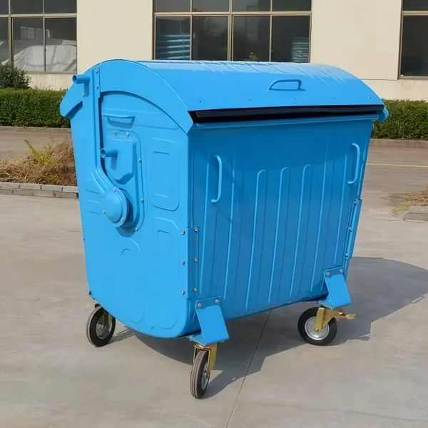 European Standard 1100-liter Galvanized Sheet Trash Can Trade Export-type Metal Trash Can photo-3