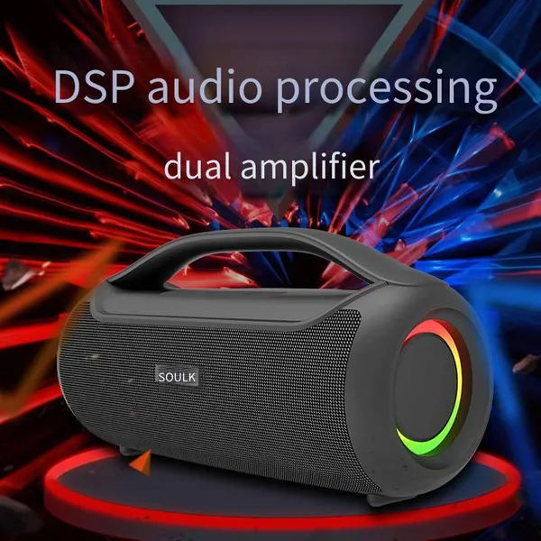 Колонка Bluetooth t300 с мощным басом, высокой громкостью, водонепроницаемая, ручная, портативная, с функцией NFC и способная к взаимодействию с 100 устройствами