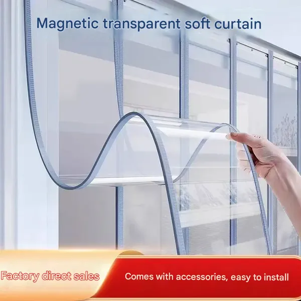 Energy Saving Transparent PVC Magnetic Door Curtain photo-4