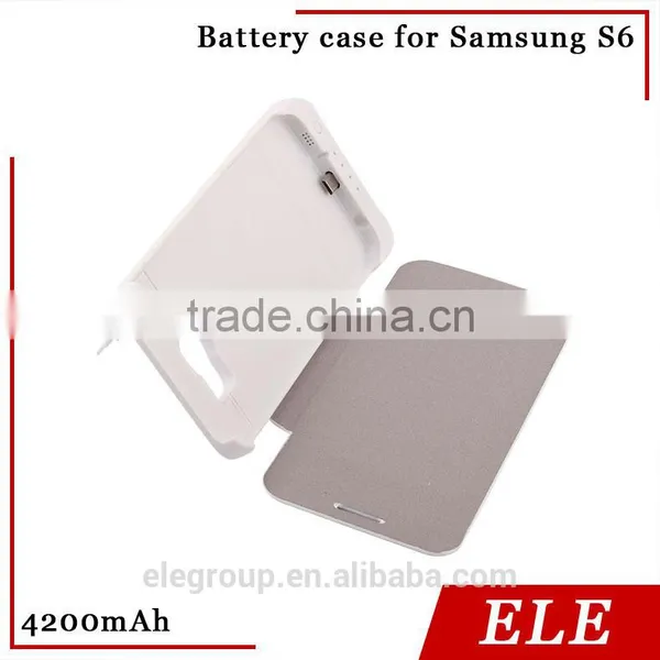 New Arrival 4200mah Full Capacity Power Case With Leather Cover For Samsung S6 External Battery Case photo-5