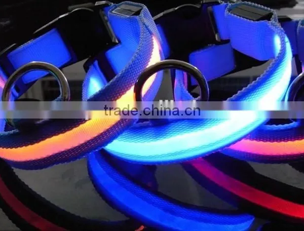 2.5cm Silk Mesh Blue Style Led Dog Collar photo-2
