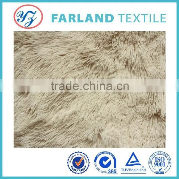 Long Pile Fur Fabrics , Soft Felt Ball Rug Fabric photo-3