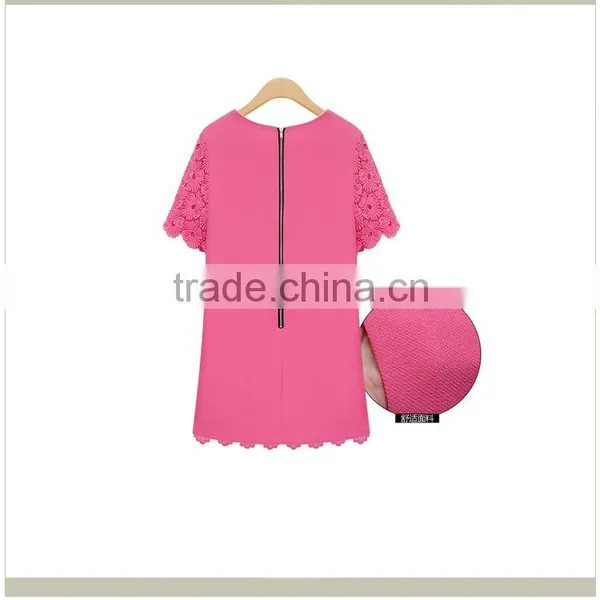 Ladies' Fashion Lace Summer Dress With Flowers Patten photo-4