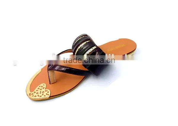 Fashion Design Comfortable Lady Fancy Flat Slipper Flip Flop With Button photo-4