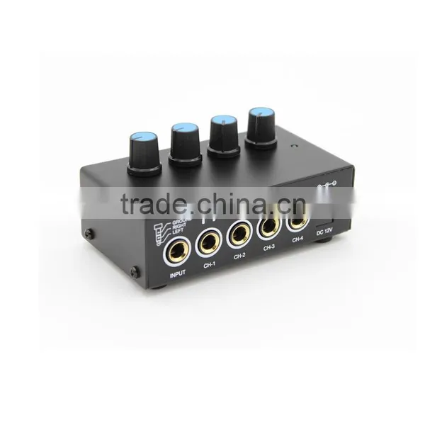 Compact 4CH Headphone Amplifier With Separate Volume Control, Mini Headhone Amplifier