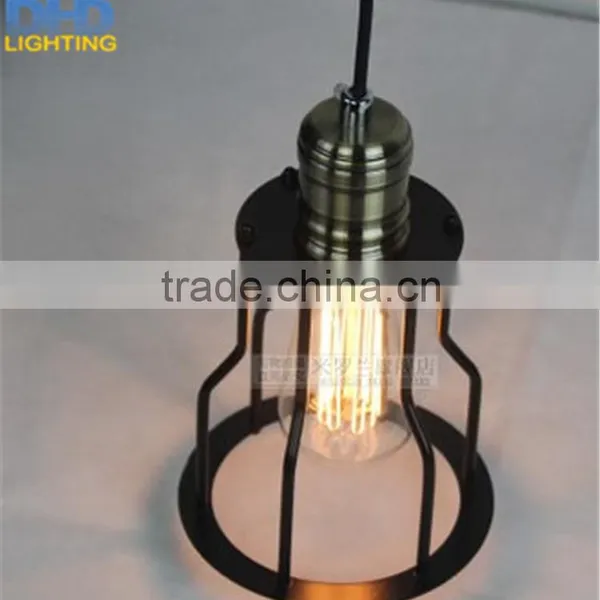 LOFT RH Factory Filament Metal Cage Shade 150mmx250mm Industrial Loft Caged Filament Edison Vintage Pendant Lamps