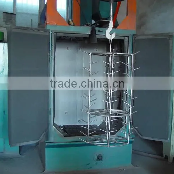 Double Hook Curved Blade Sand Polishing Shot Blasting Machine photo-3