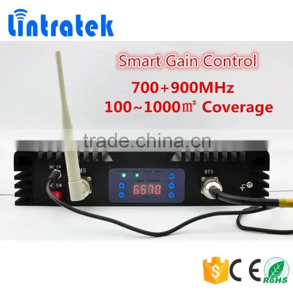 300~1000sqm Coverage 700 900mhz Dual Band Gsm Signal Booster 2g 4g Lte Repeater