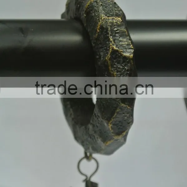 Renaissance Gold Designer Rocky Drapery Rings With Clips, Drapery Hardware For 1", 1-1/4" and 1-1/2" Gold Curtain Rods photo-3