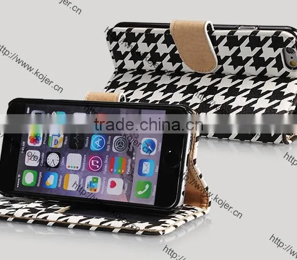 Newest Swallow Gird Leather Flip Phone Cases for Iphone 6 photo-2