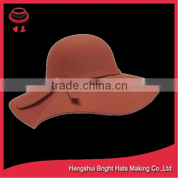 Fashion Ladies Wool Felt Floppy Hat With Tied Band photo-4