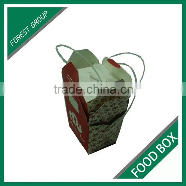 FOOD GRADE 18 PT SBS FOLDABLE NOODLE BOX WITH CUSTOM PRINT WHOLESALE