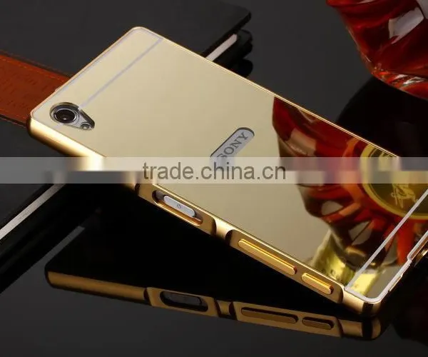 High Quality Luxury Mirror Cover Bumper Phone Case For Sony Z5P photo-4