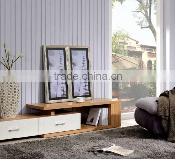 Modern Wooden Narrow Walnut Functional tv Cabinet Set/ Wall Unit photo-2