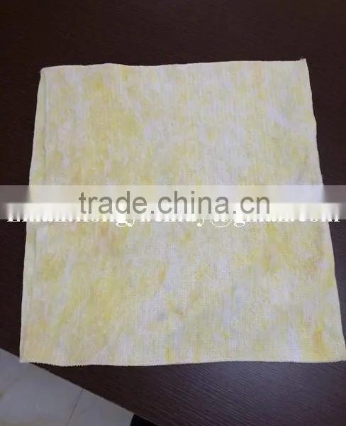 Cotton / Polyester Stitch Bonded Nonwoven Yellow Color Cotton Floor Cloth With Eyelet photo-2