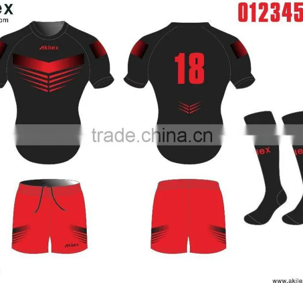 Custom 100% Polyester Sublimation Best Quality Rugby Jersey photo-4