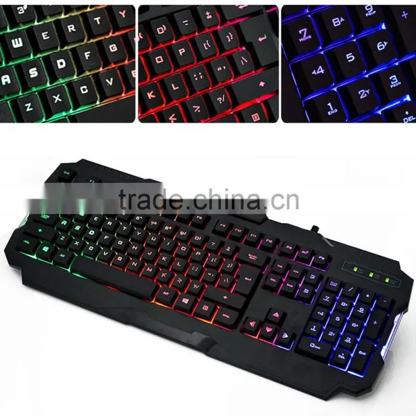Fashion VP-X9 Rainbow Backlight Ergonomic Illuminated Usb Wired Gaming Keyboard photo-3