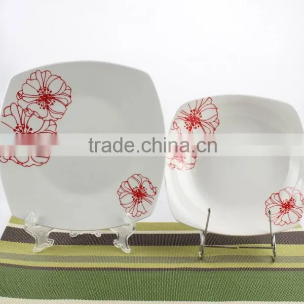 Mexican Style Square Shape Porcelain Dinnerware Ceramic Dinner Set photo-3