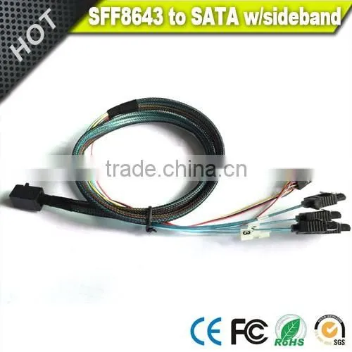 Vision Mini SAS SFF-8643 to SATA 7pin With Sideband SGPIO Cable photo-2