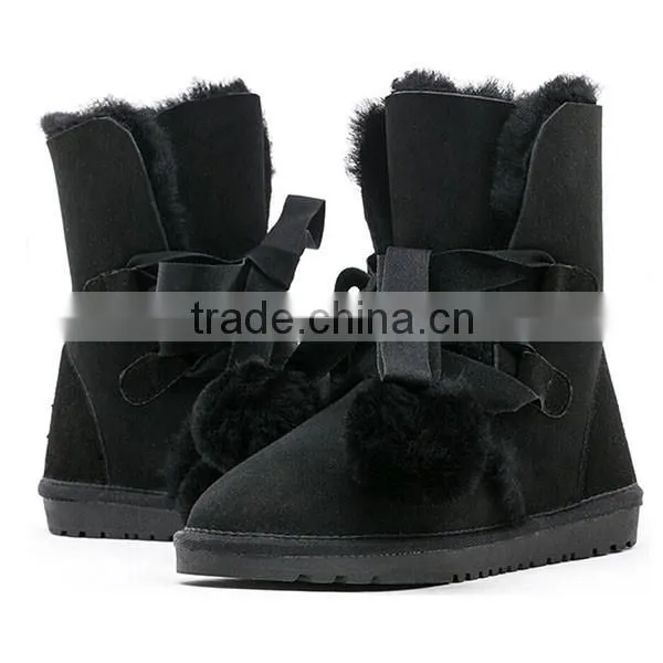 2015 New Design Snow Buckle Fastener Sweet Plush Boots photo-4