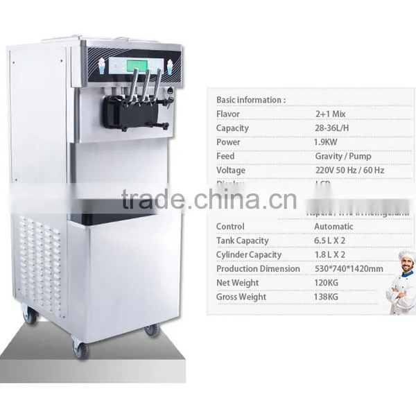 3 Flavor Cheap Soft Ice Cream Cone Machine Price For Sale photo-5