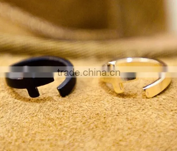 Cross Design White Gold Plated Without Stone Double Cross Adjustable Jewellery Ring Wholesale photo-5