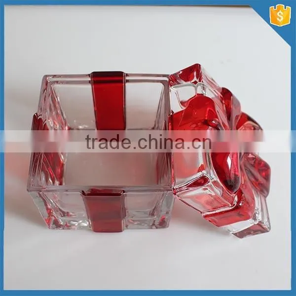 LXHY-JB001 Manufacturers China Red Butterfly Ribbon Design Glass Crystal Jewelry Box Quality Choice photo-5