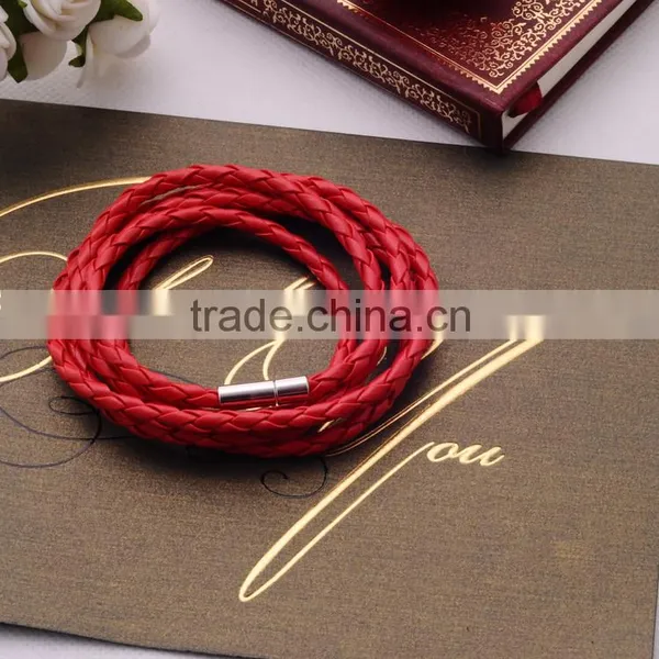 2016 New Fashion Braided Leather Bangles& Bracelet for UnisexJewelry With Magnetic Clasps Charm Bracelet/ photo-6